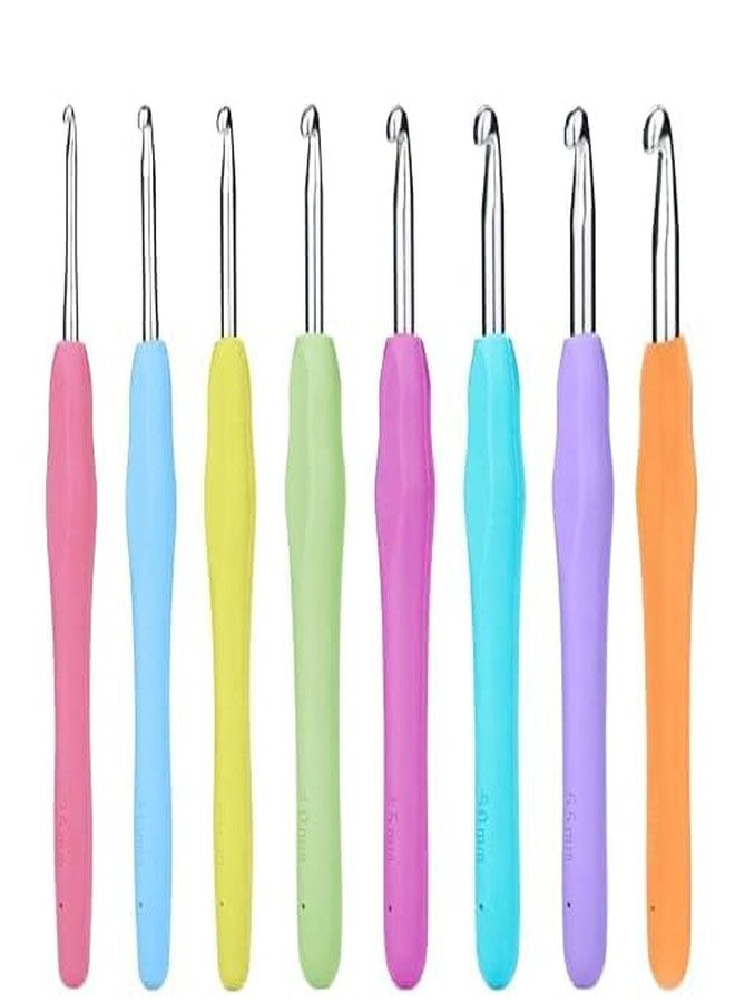 VERAT مجموعة فيرات للكروشيه 8 قطع / إبر كروشيه / خطافات كروشيه / مجموعة خطافات / إبر حياكة مريحة / خيوط كروشيه / مجموعة خياطة / حرف يدوية / كنزة / خيوط / خيوط / مجموعة إبر حياكة (متعددة الألوان) - Image 1